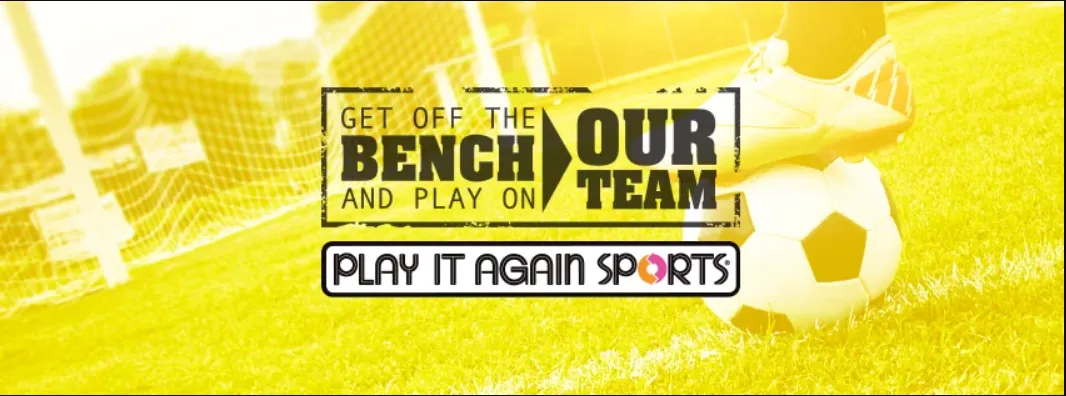 Get off the bench and play on our team - play it again sports